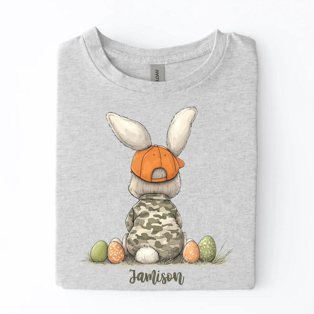 Boys Camo Easter T-Shirt Toddler Egg Hunt Camouflage Tee